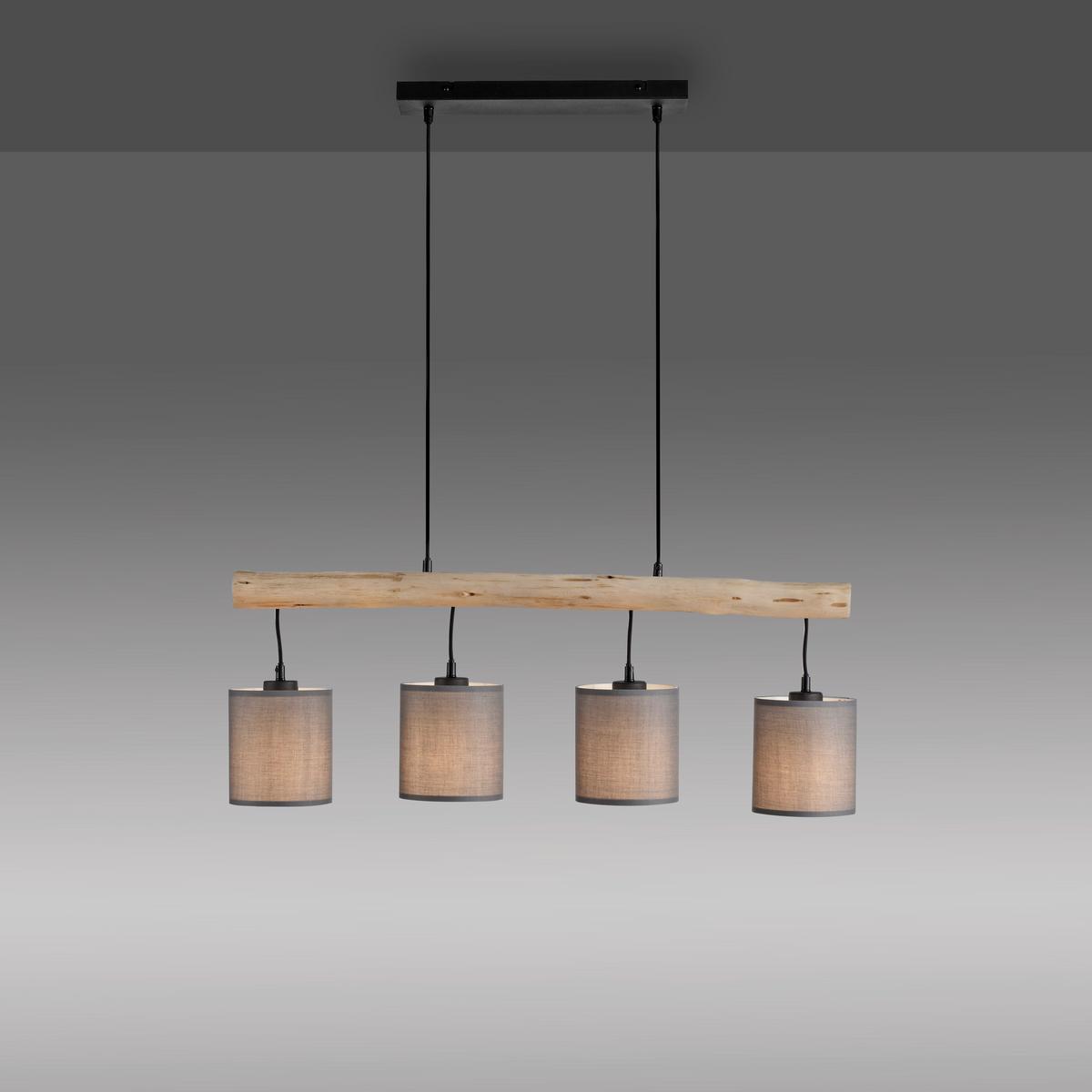 LAMPA ZWIESZANA 15783-29 TRIBU - czarny/taupe, Natur, tworzywo sztuczne/metal (82,5/13,5/60-120cm) - Just Light