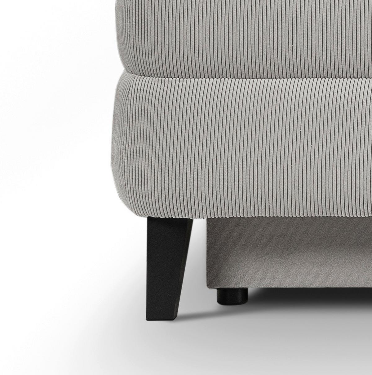 Schlafsofa Sorto Hellgrau - Hellgrau/Schwarz, Basics, Holz/Textil (200/91/100cm) - MID.YOU