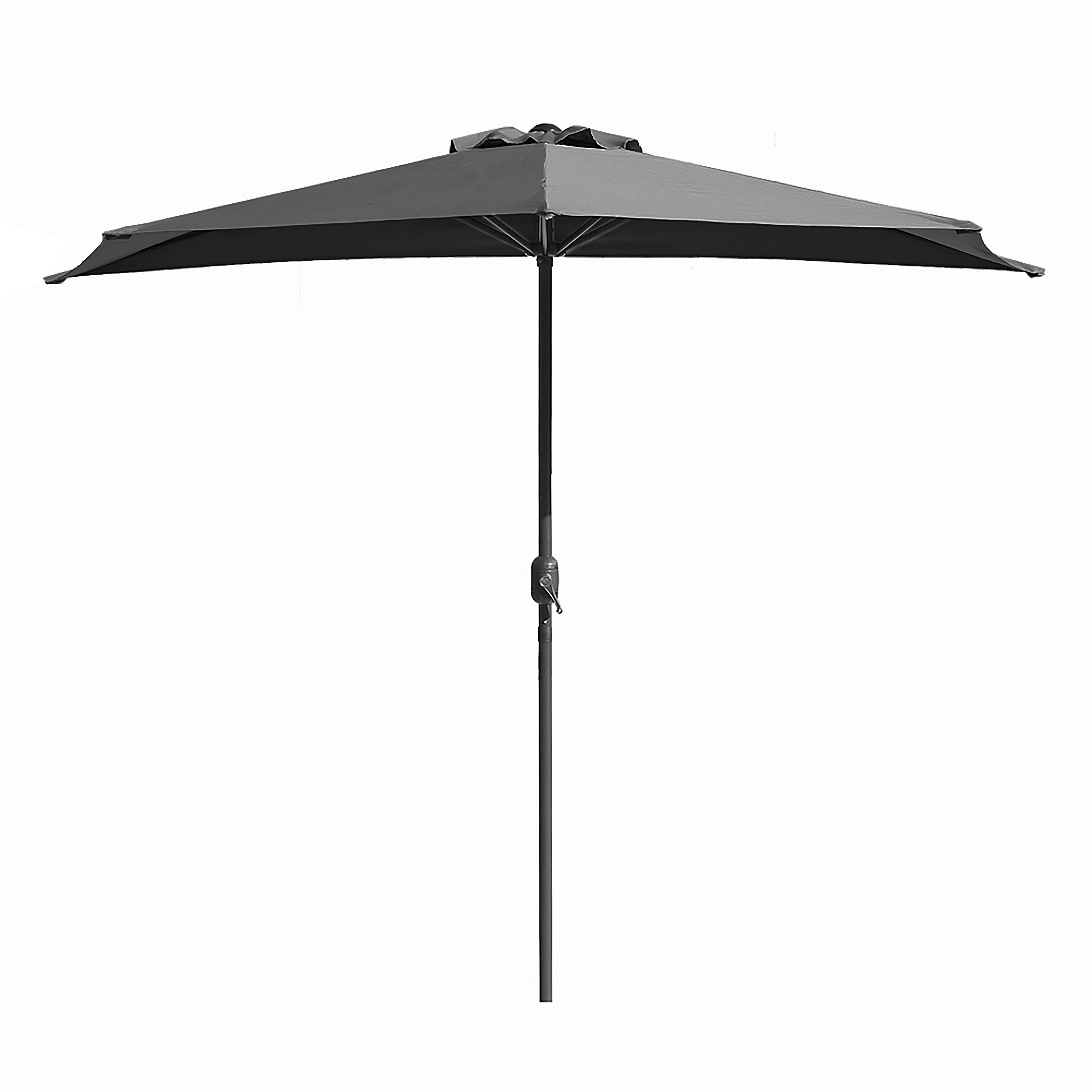 SONNENSCHIRM WANDSCHIRM Ø2,7 M - Anthrazit/Schwarz, MODERN, Kunststoff/Metall (270/230/270cm) - Gardenson