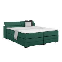 Boxspringbett Sevilla Dunkelgrün ca. 180x200cm - Dunkelgrün/Schwarz, KONVENTIONELL, Holz/Kunststoff (180/200cm) - Premium Living