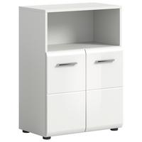 Spodnja Omarica Ice, Bela - Visoki Sijaj - bela/visoki sijaj, Moderno, leseni material (60/82/30cm) - MID.YOU