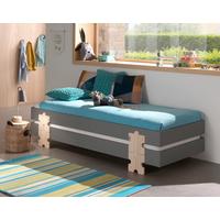 Stapelbett Modulo Grau - Grau/Kieferfarben, MODERN, Holz/Holzwerkstoff (90/200cm) - Vipack