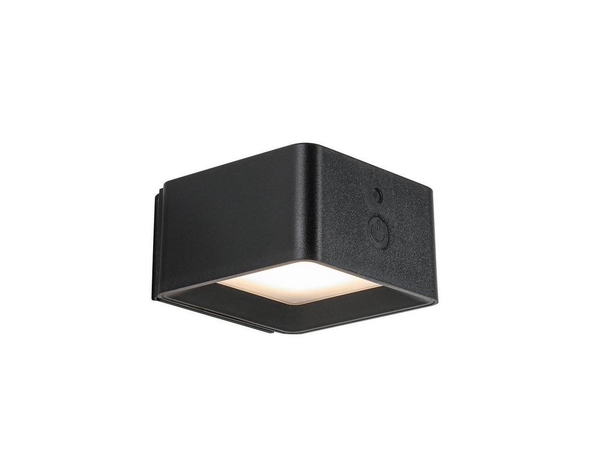 LED-Wandleuchte Qjop Schwarz max. 3,5 Watt - Schwarz, MODERN, Kunststoff/Metall (8,6/8/4,5cm) - Mömax