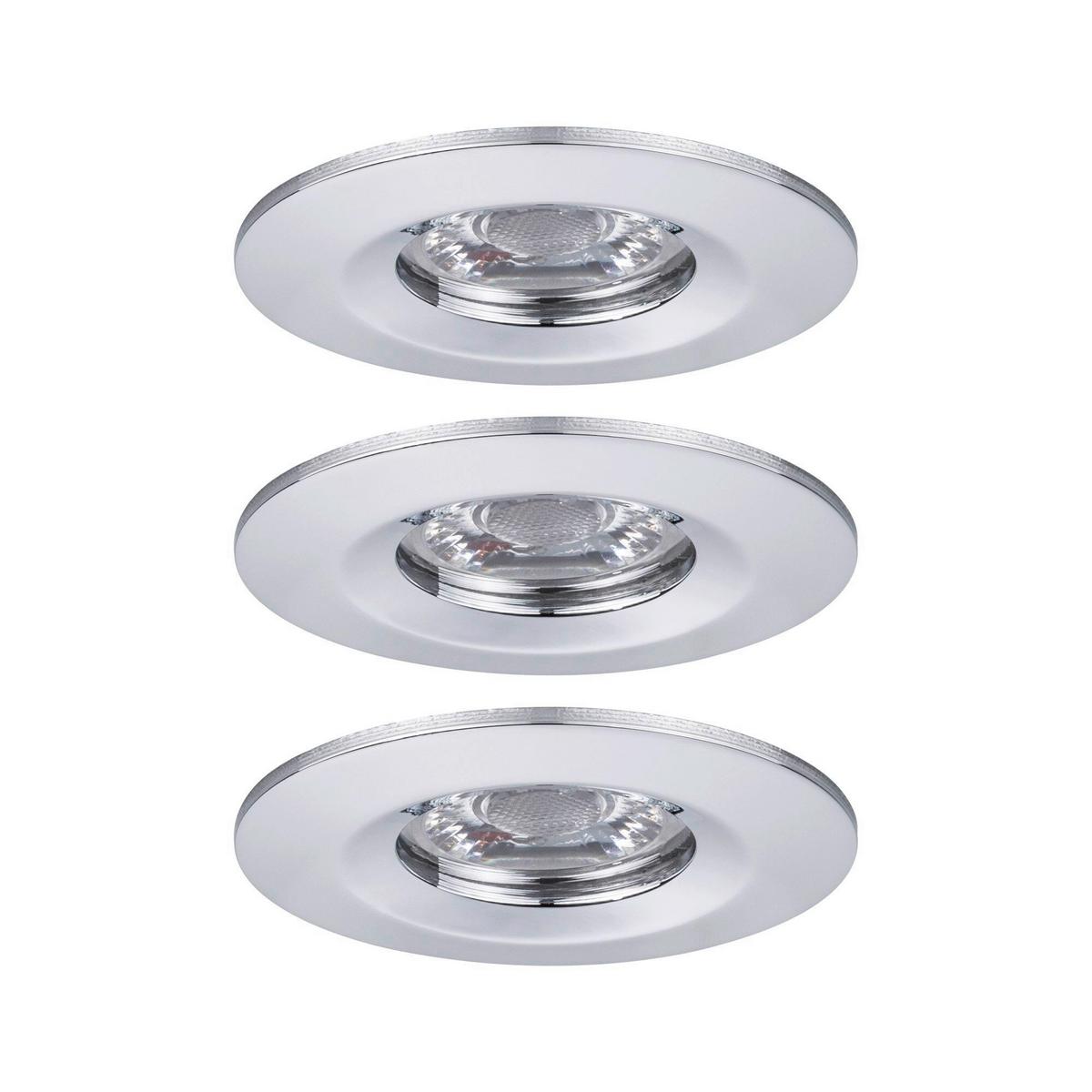 LED-Deckenleuchte Nova mini max. 4 Watt, 3-teilig - Chromfarben/Alufarben, Basics, Metall (6,5cm) - Paulmann
