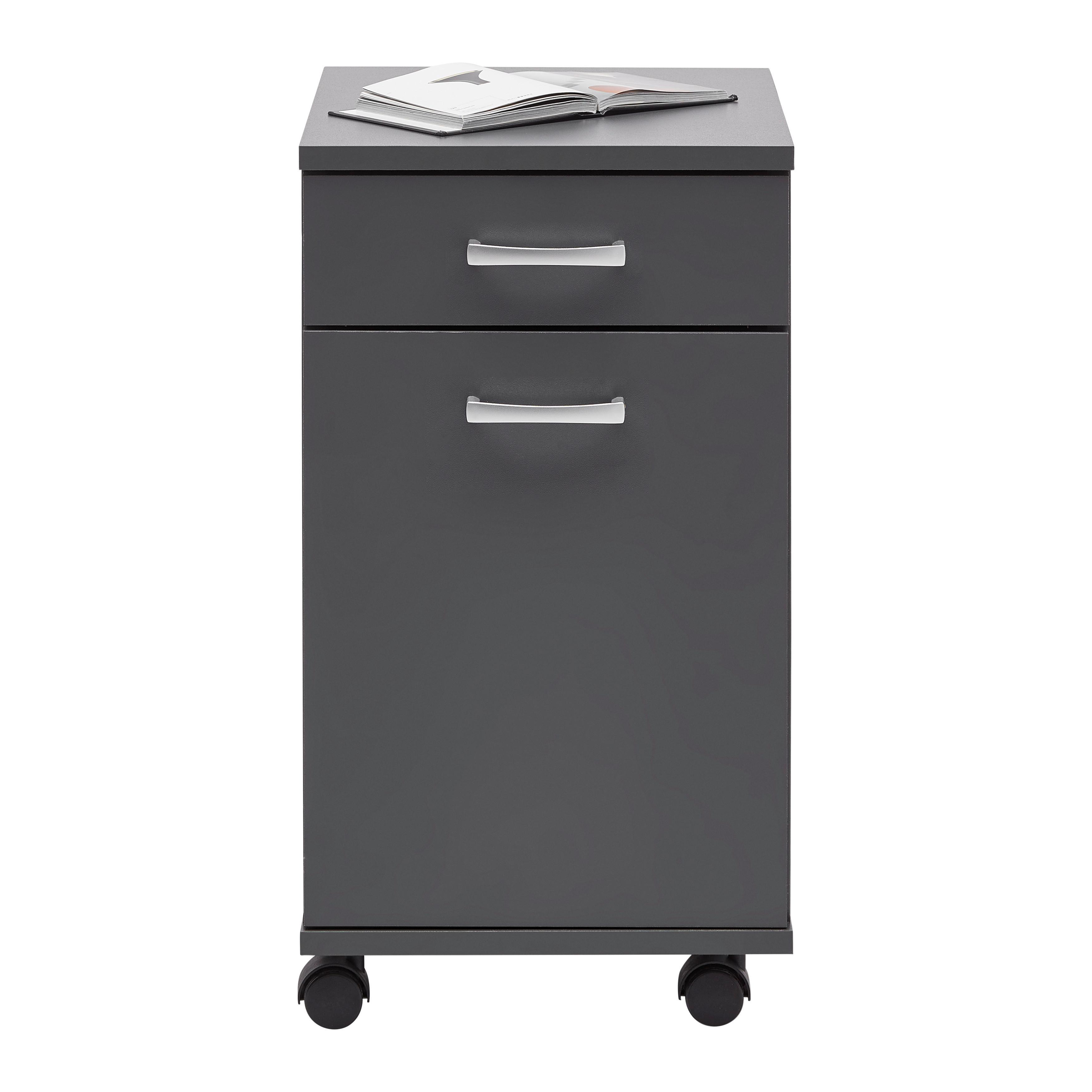 RULLHURTS CAORLE - kromfärg/antracit, Klassisk, trämaterial/plast (33/59/38cm) - Mömax