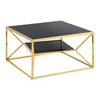 TABLE BASSE ANGEL II - couleur doré/noir, MODERN, métal/verre (70/70/38cm) - Mömax