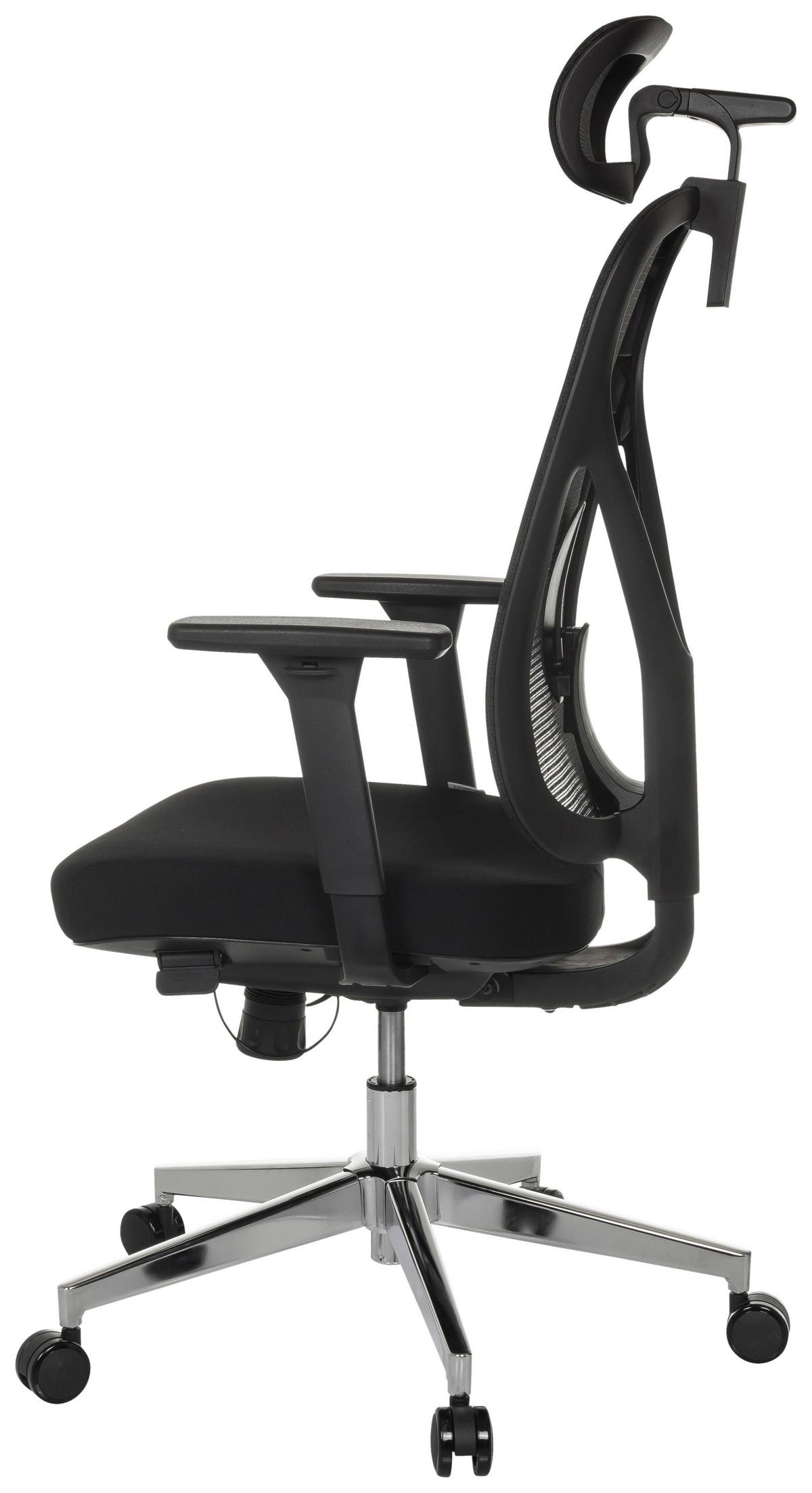 Pisarniški Stol Raloo Pro, Črna - srebrne barve/črna, Moderno, kovina/umetna masa (65/115 - 131/71cm) - MID.YOU