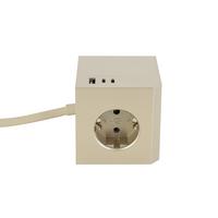 KOSTKA ZASILAJĄCA PLUG BOX - kolor złoty, Basics, tworzywo sztuczne (7,5/7,5/7,5cm) - Mican