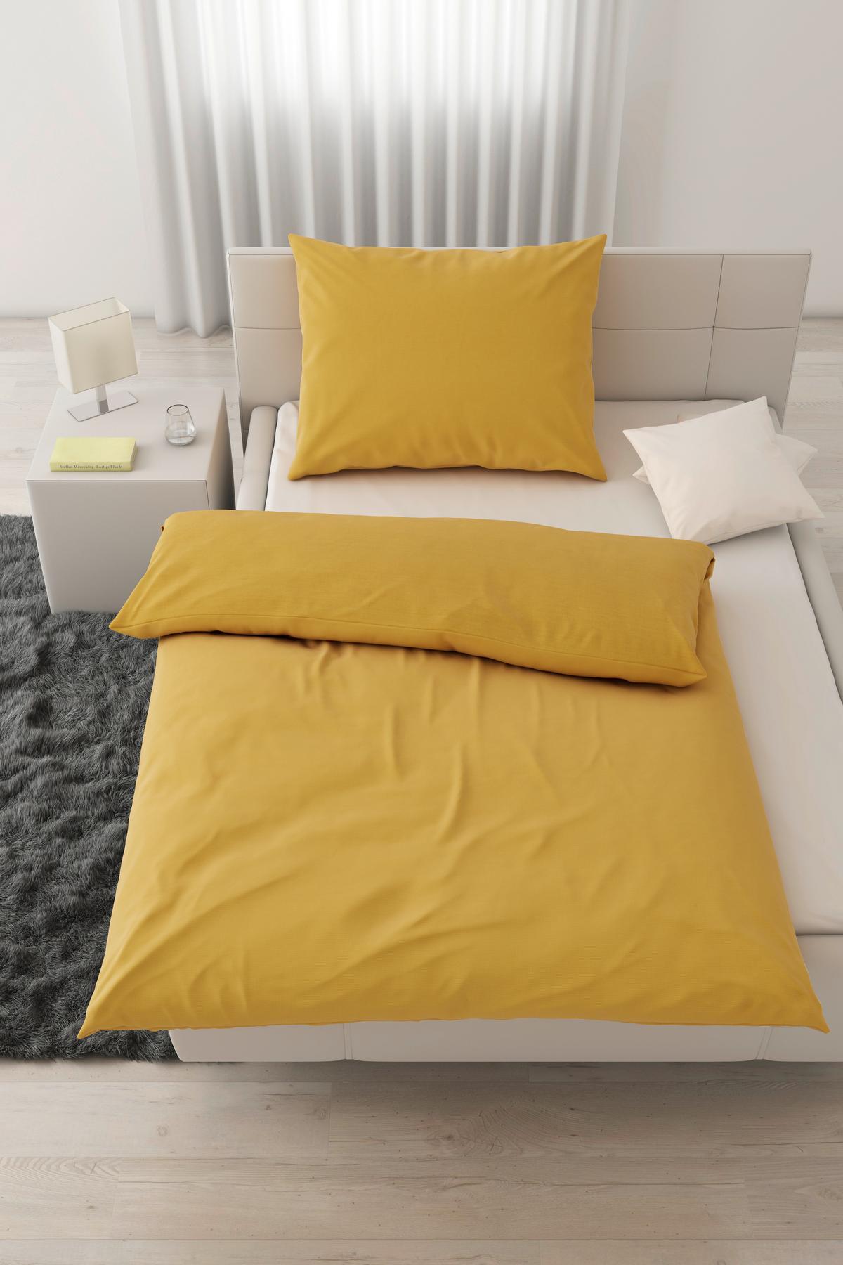 BETTWÄSCHESET WAFFEL - Gelb, Modern, Textil (160/210cm) - Modern Living