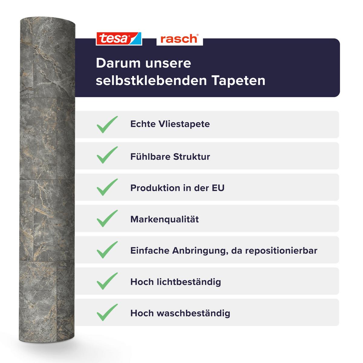 Tapete Luxora Grau - Grau, Natur, Textil (600/53cm) - Tesa