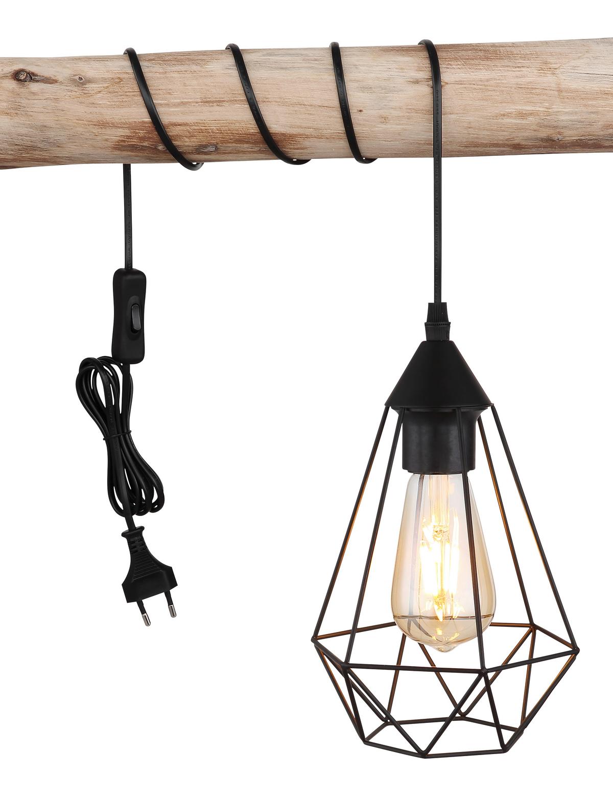 Hängeleuchte Zachary Schwarz max. 60 Watt - Design (17/26cm) - Globo
