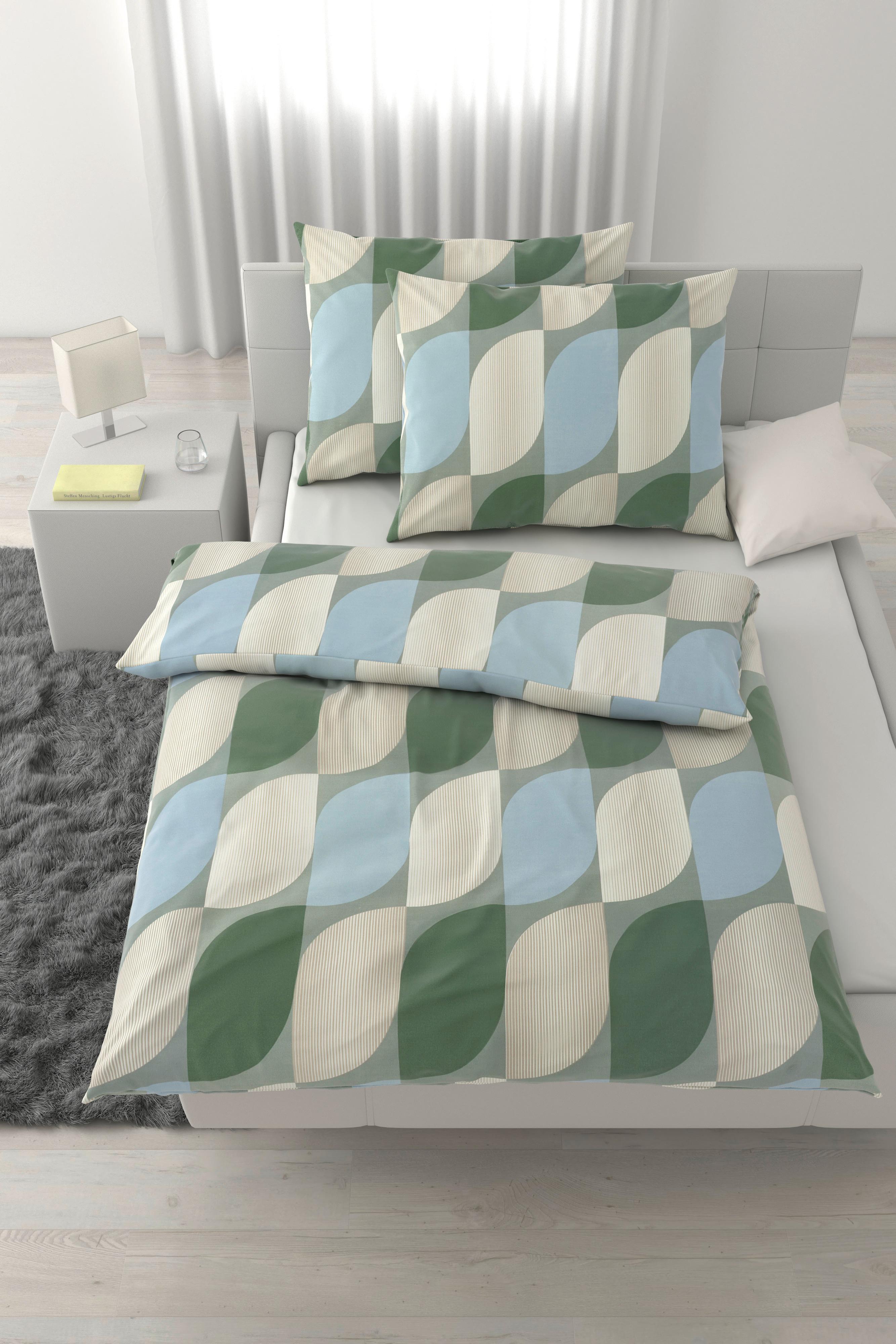 Bettwäsche Gala XXL Blau/Creme ca. 200x220cm - Blau/Petrol, Textil (200/220cm) - Mömax