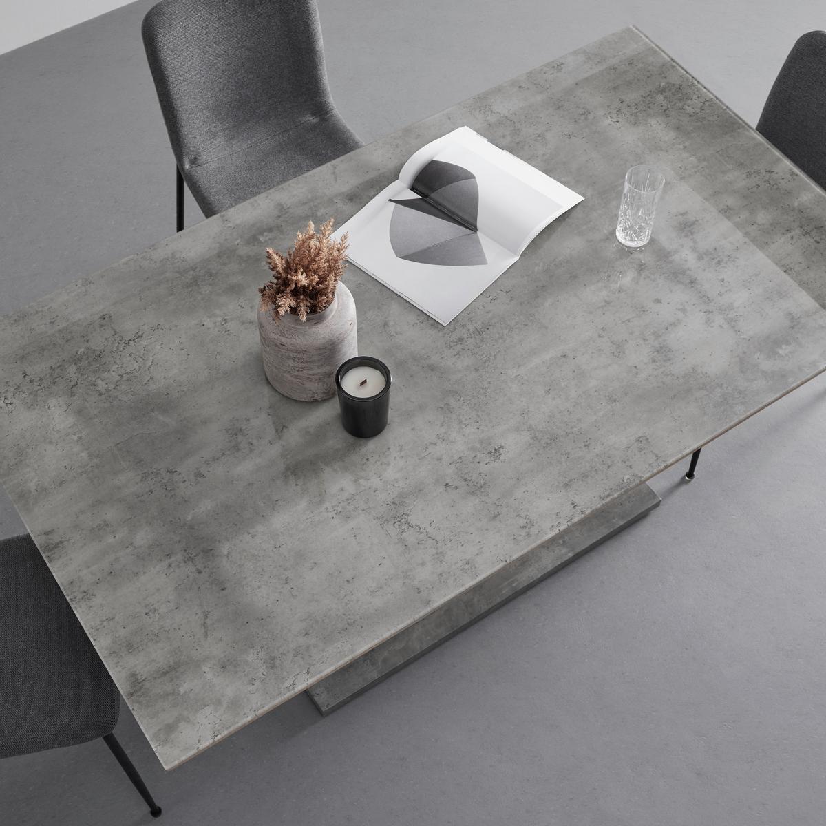 Esstisch Sanna Dunkelgrau MDF ca. 160x90 cm - Dunkelgrau/Eichefarben, MODERN, Glas/Holz (160/90/76cm) - Bessagi Home