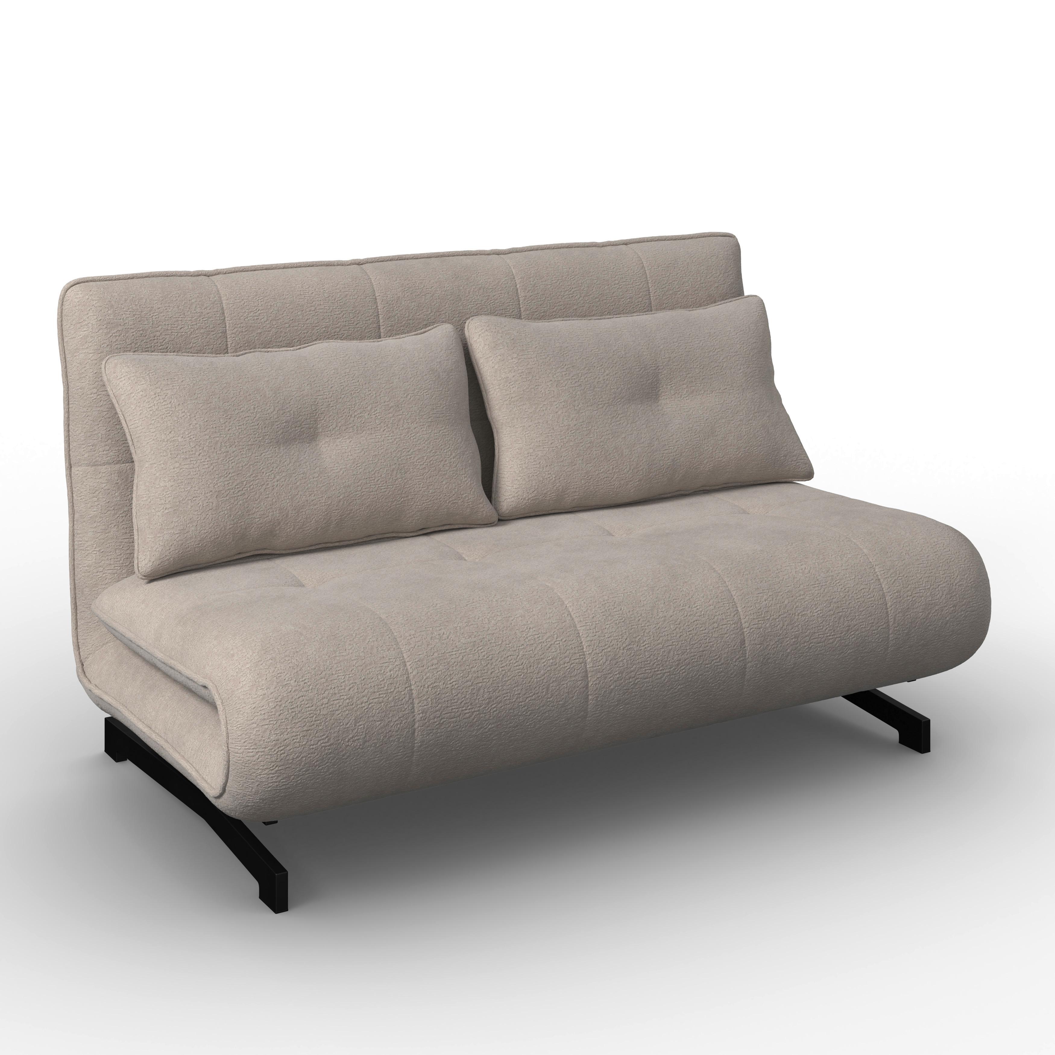 Kanapéágy Luna - bézs/fekete, Modern, textil/fém (142/62/40cm) - Bessagi Home