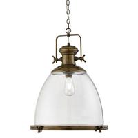 Függeszték Industrial Pendant 6659 - sárgarézszínű, Basics, üveg/fém (49/60cm)