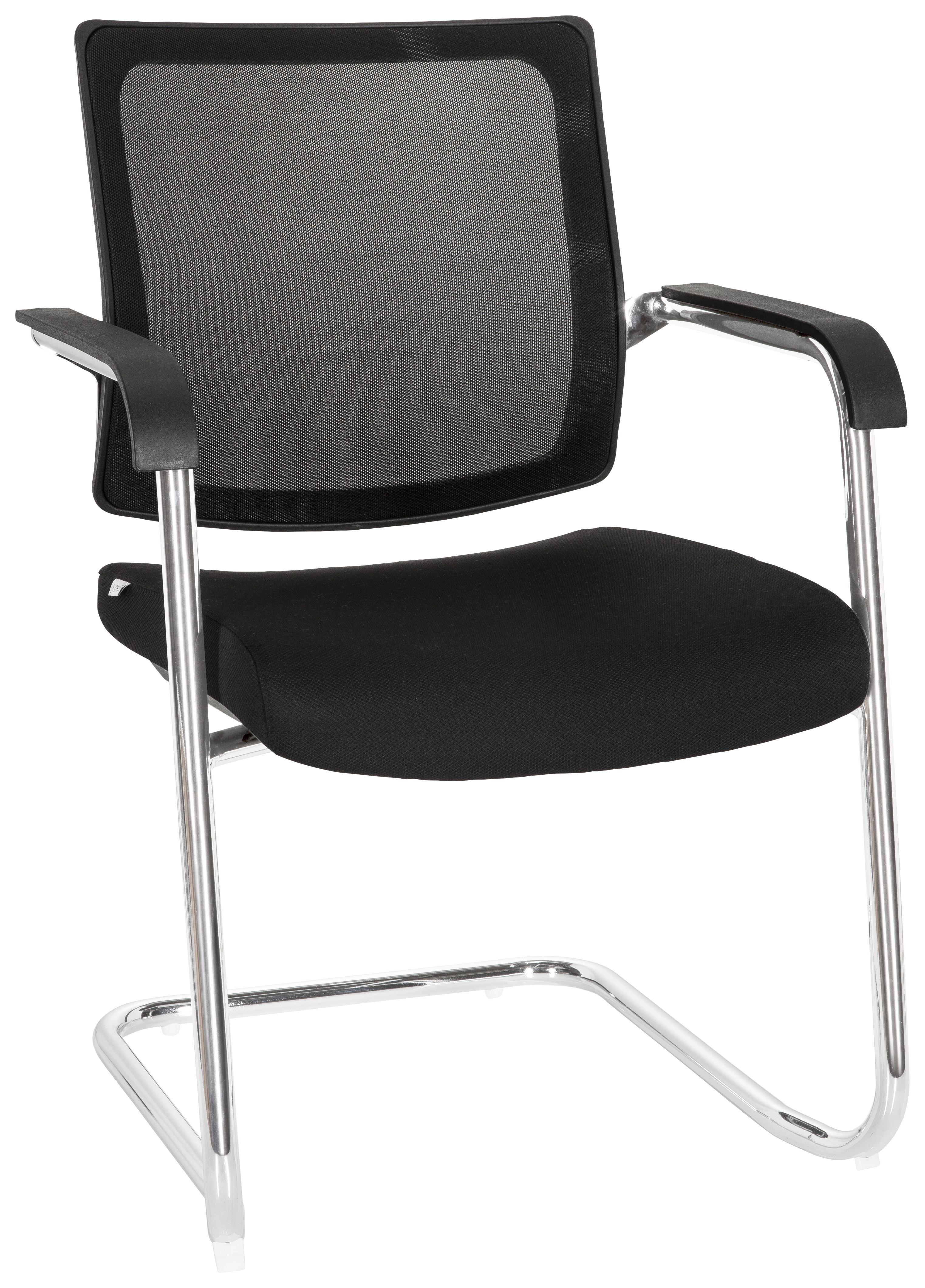 Konferenčni Stol Levia V, Črna - črna, Moderno, kovina/tekstil (48/90/58cm) - MID.YOU