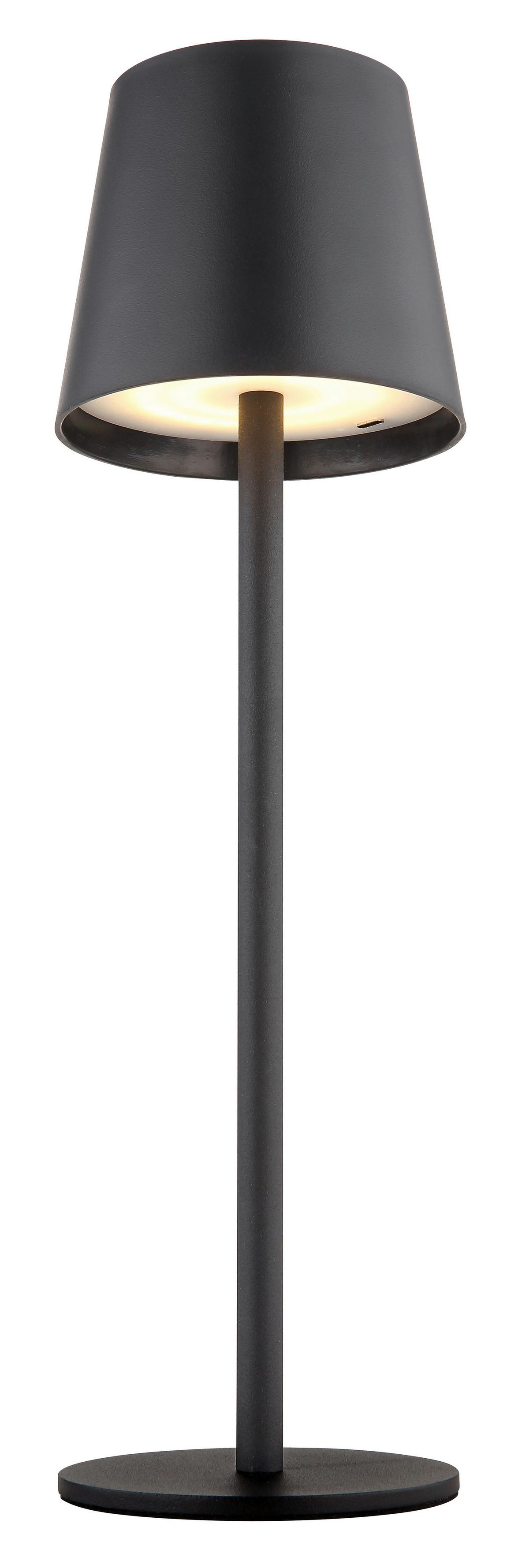 Namizna Svetilka Rena, S Sijalko - črna/opal, kovina/umetna masa (10,6/36cm) - Globo
