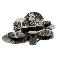 Kombinirani Servis Tropicana Black, 16-Delni - črna/bela, Basics, keramika - Creatable