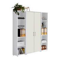 Aktenschrank Office Edition Sw Set 3 hoch Weiß - Weiß, MODERN, Holzwerkstoff (173/186/33cm) - MID.YOU