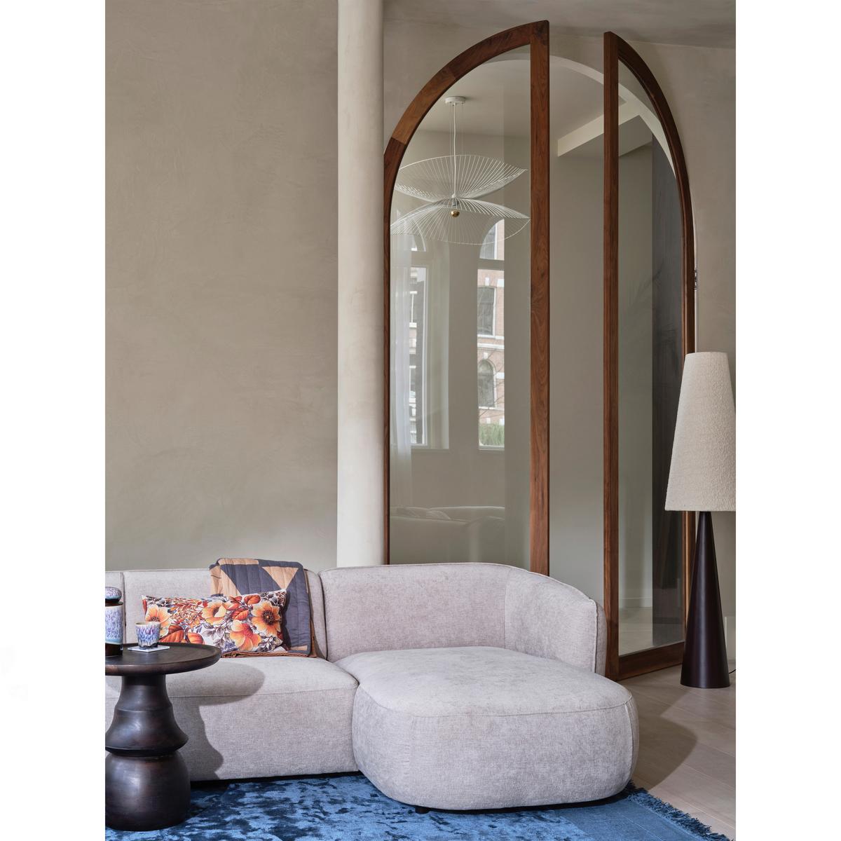 Wohnlandschaft Polly Sandfarben - Sandfarben/Schwarz, Design, Kunststoff/Textil (245/353/150cm) - Livetastic