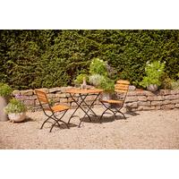 Siena Garden Gartentisch D: ca.85cm Robinie - Robinienfarben/Schwarz, KONVENTIONELL, Holz/Metall (85/85/78cm) - Siena Garden