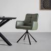 STOL MED ARMSTÖD VINCENT - grön/svart, Modern, metall/läder (58/87/63cm) - Premium Living