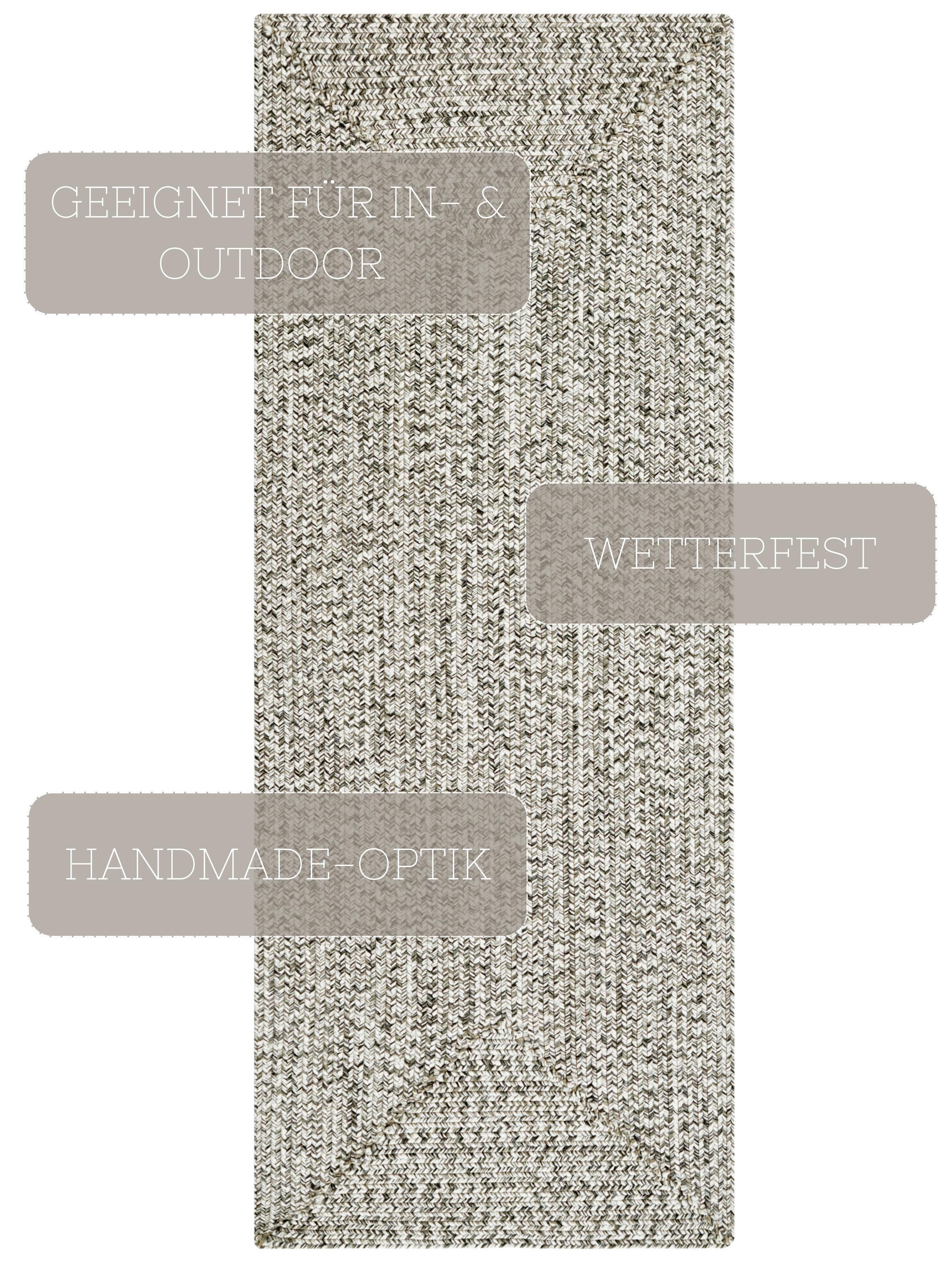 Läufer Trenzado Melange Greige ca. 80x200cm - Greige/Multicolor, Design, Kunststoff (80/200cm)