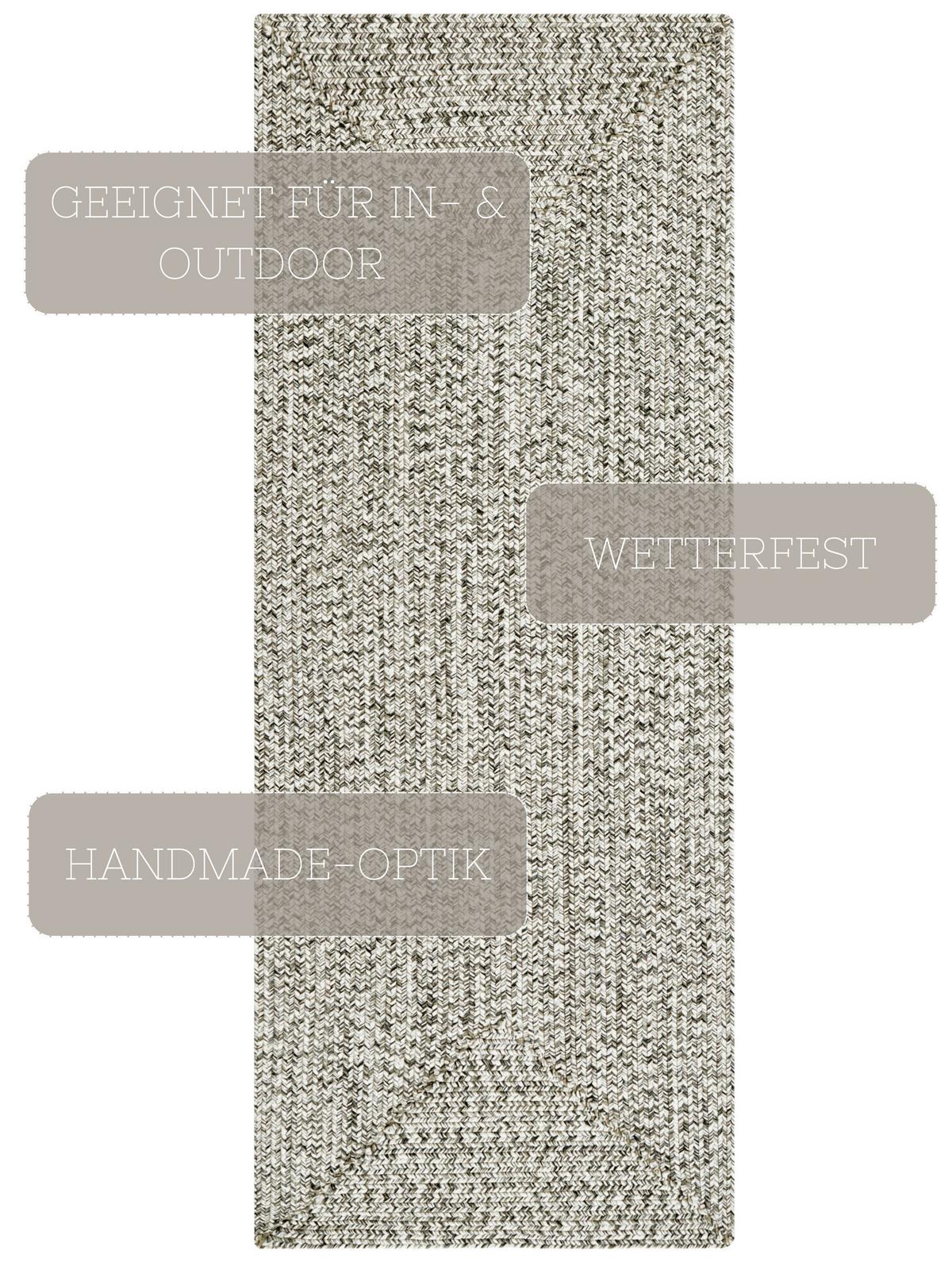 Läufer Trenzado Melange Greige ca. 80x200cm - Greige/Multicolor, Design, Kunststoff (80/200cm)