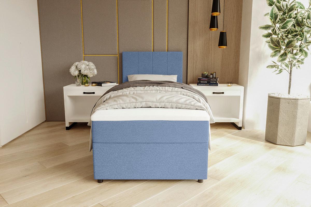 Boxbett Odin Blau ca. 90x200cm - Blau/Schwarz, KONVENTIONELL, Kunststoff/Textil (90/200cm) - Based