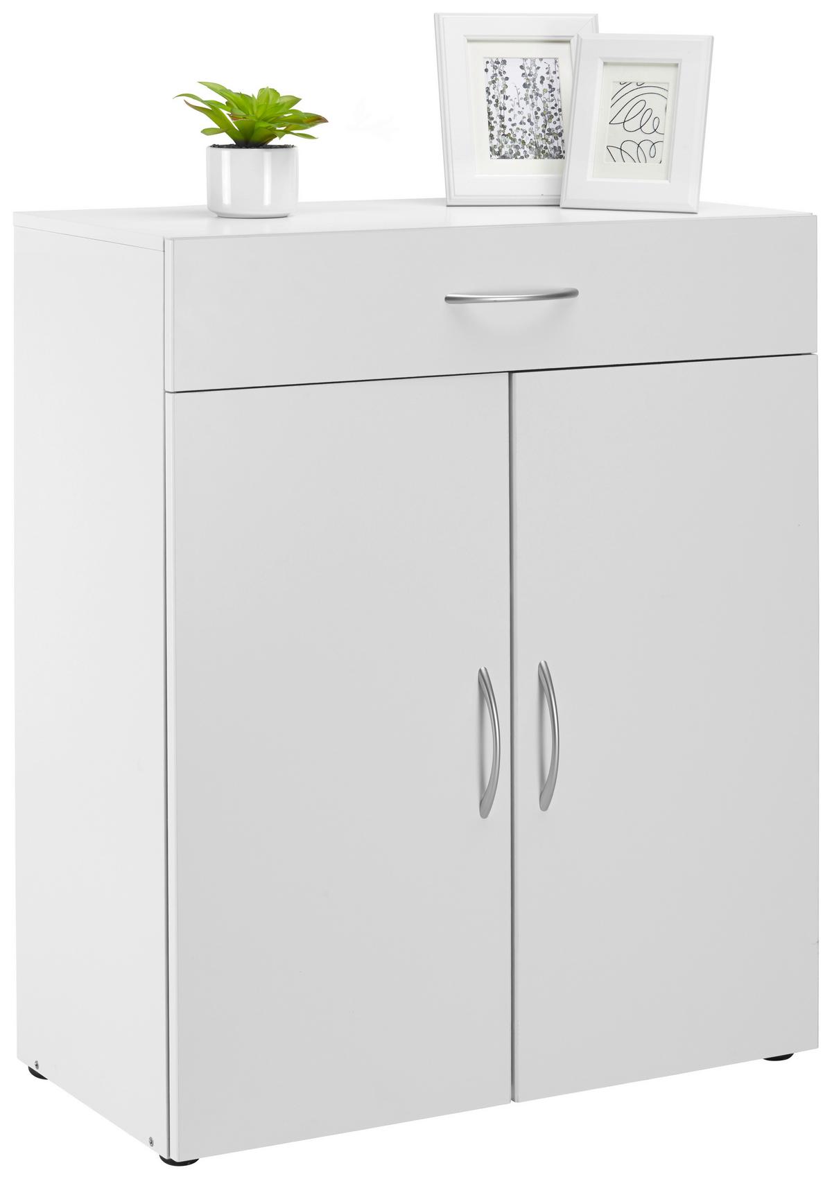 Mrk Komoda - bela/barve aluminija, Konvencionalno, umetna masa/leseni material (80/98/40cm) - Mömax