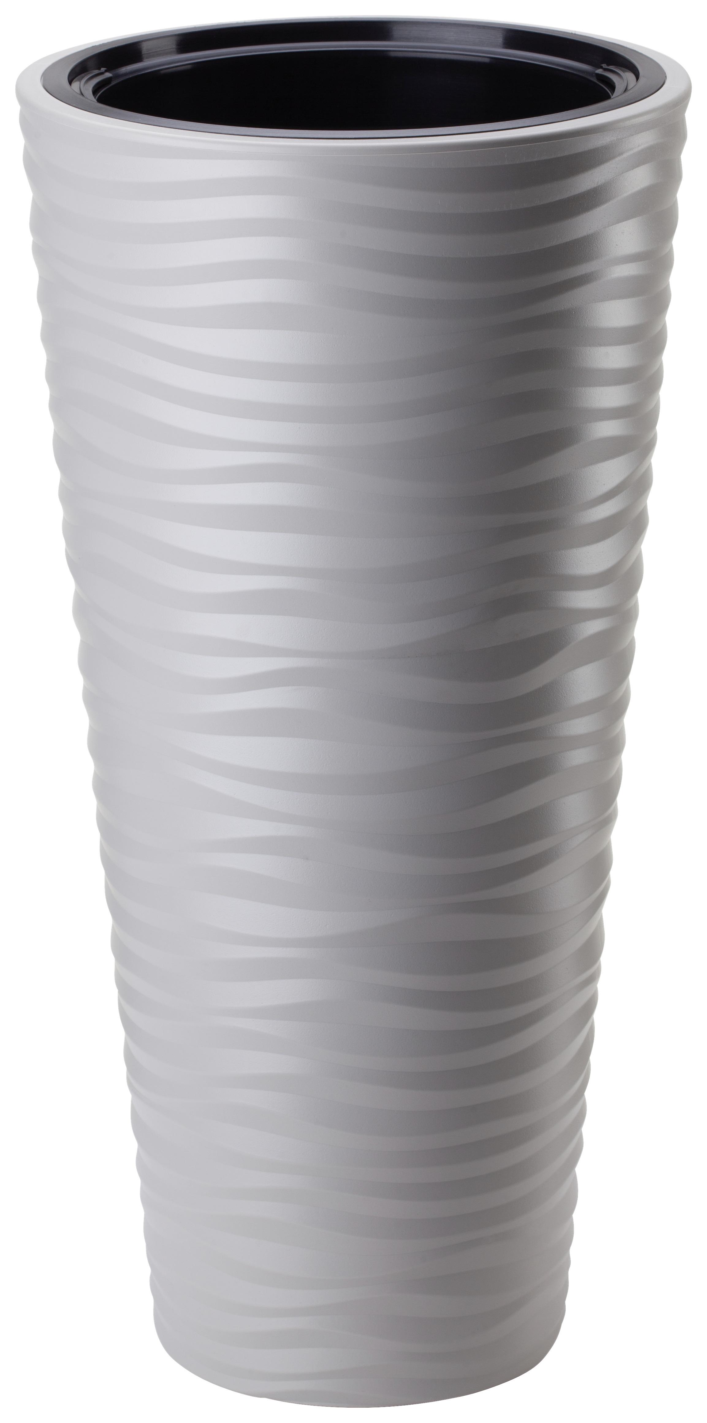 Übertopf Sardun in Grau Ø ca.40cm - Grau, MODERN, Kunststoff (40/79cm)