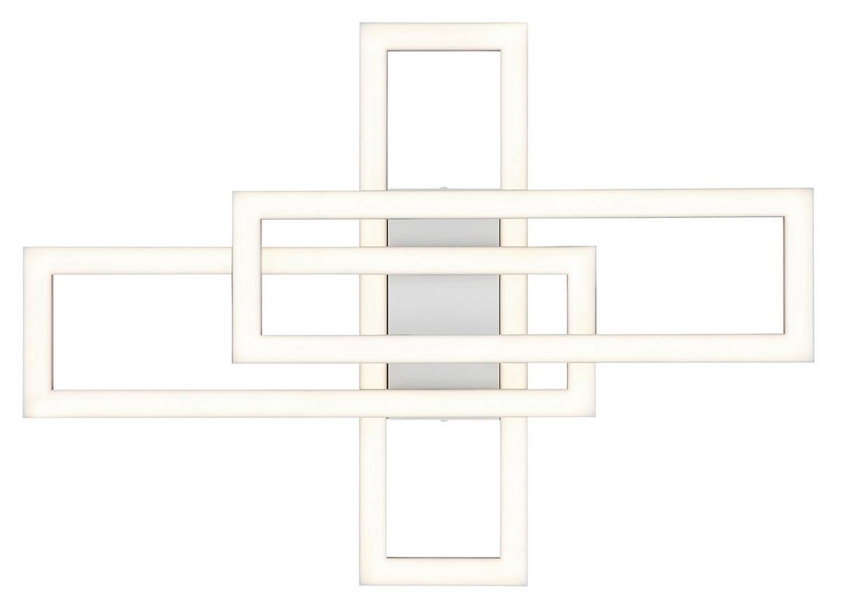 Led Stropna Svjetiljka Wilton - bijela/boje pijeska, Design, plastika (55/40/7,5cm) - Globo