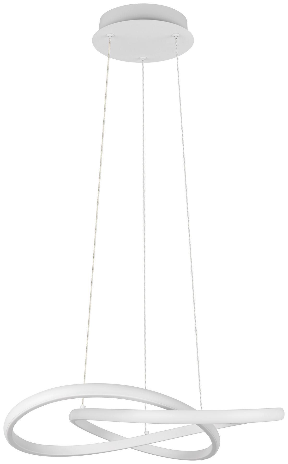 Lampă suspendată cu LED Maximilian - alb, Konventionell, plastic/metal (50/150cm) - Mömax