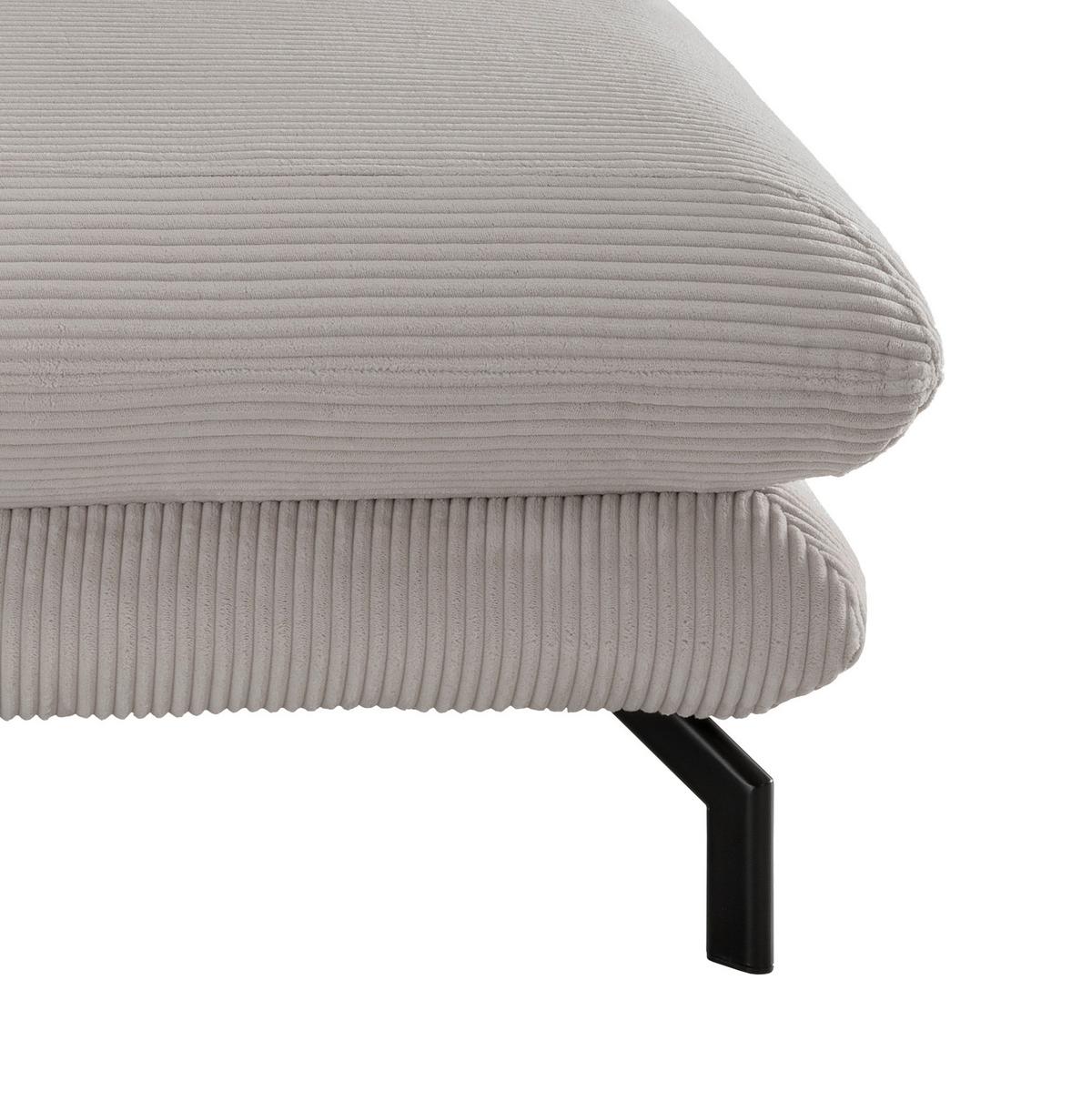 Relaxsessel Lava Silberfarben Cord - Silberfarben/Schwarz, MODERN, Textil/Metall (111/101/167cm) - Livetastic