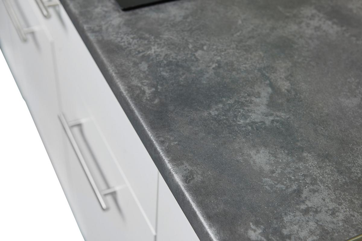 Küchenblock Eddy mit Geräten ca.260cm Weiß/Grau - Edelstahlfarben/Weiß, KONVENTIONELL, Holzwerkstoff/Metall (260cm) - P & B