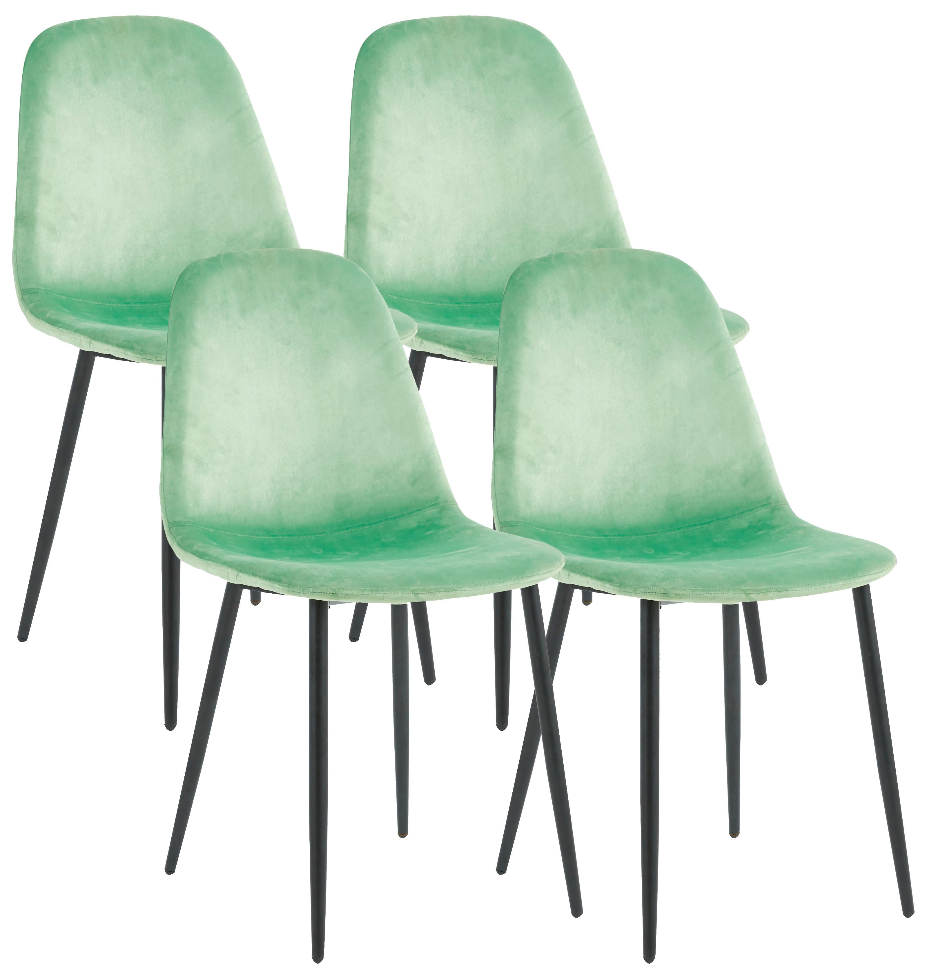 STUHL-SET FIOLO - Schwarz/Mintgrün, Design, Holzwerkstoff/Textil (41/85/44cm) - MID.YOU