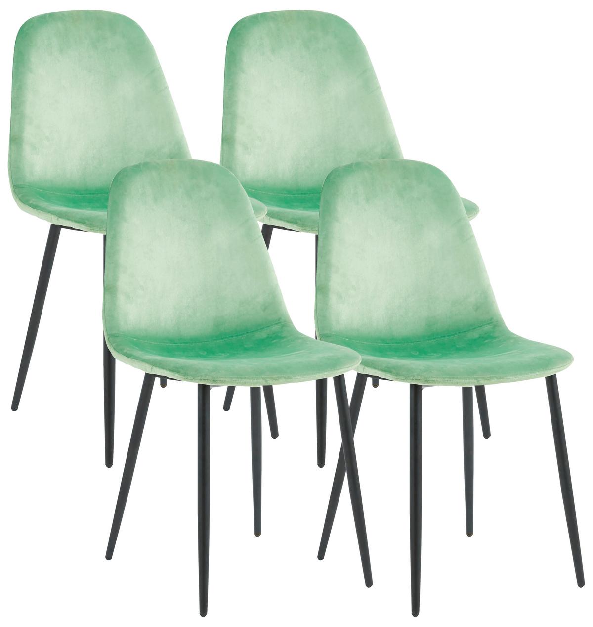 STUHL-SET FIOLO - Schwarz/Mintgrün, Design, Holzwerkstoff/Textil (41/85/44cm) - MID.YOU