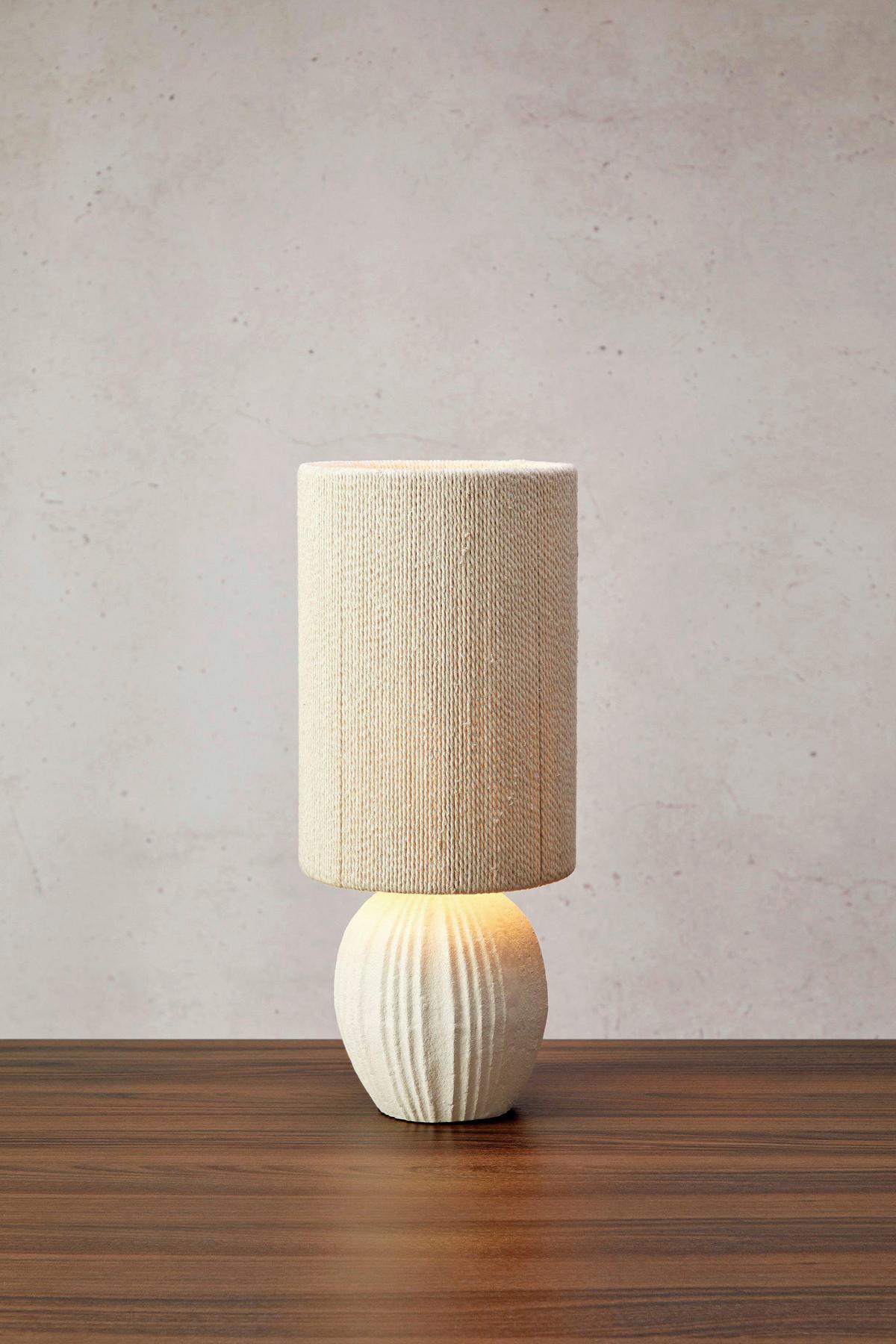Tischleuchte Viela Table Beige max. 40 Watt - Beige/Weiß, Basics, Textil/Metall (20/20/48cm) - Markslöjd