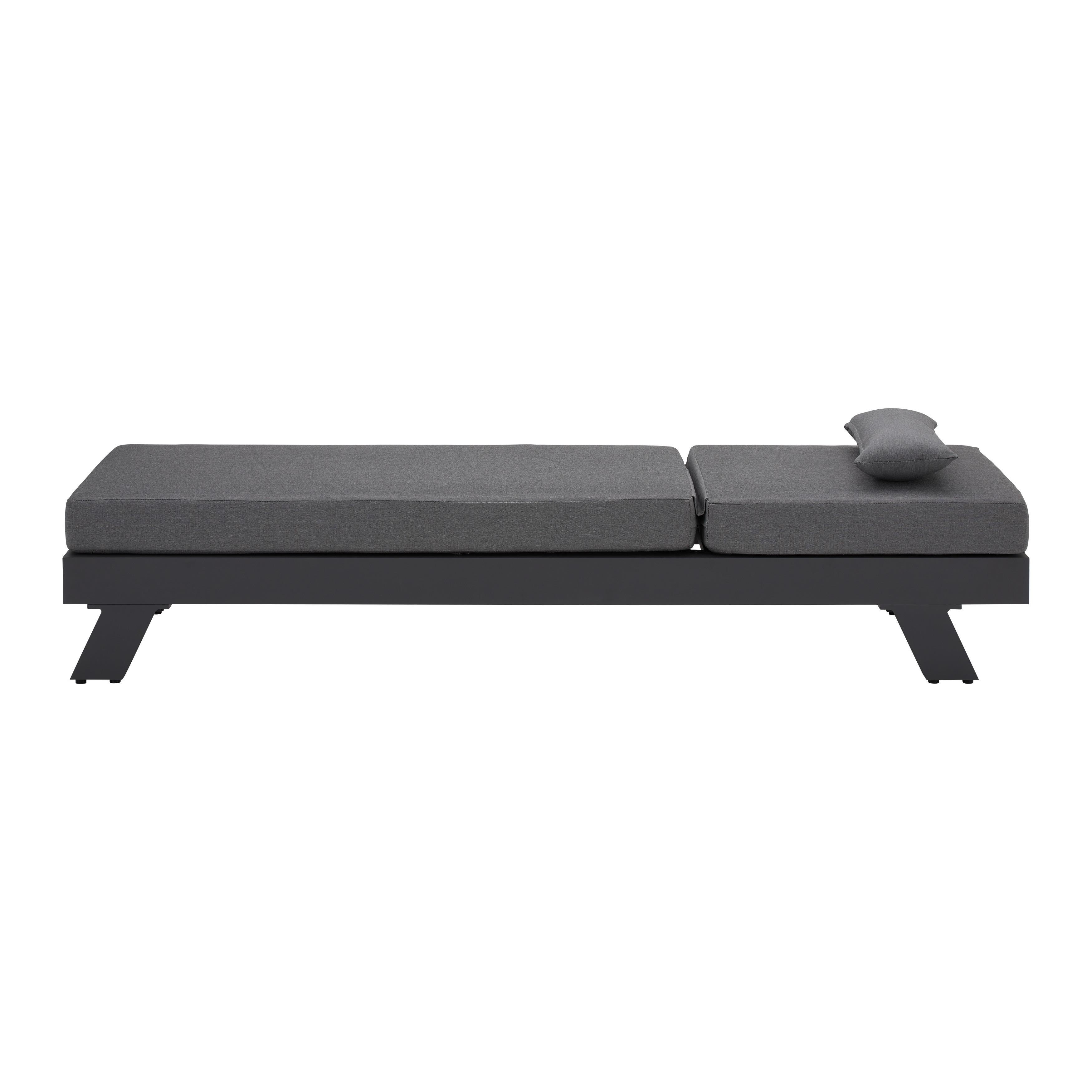 SOLSÄNG SUSA - mörkgrå, Modern, metall/textil (200/64/40cm) - Bessagi Garden