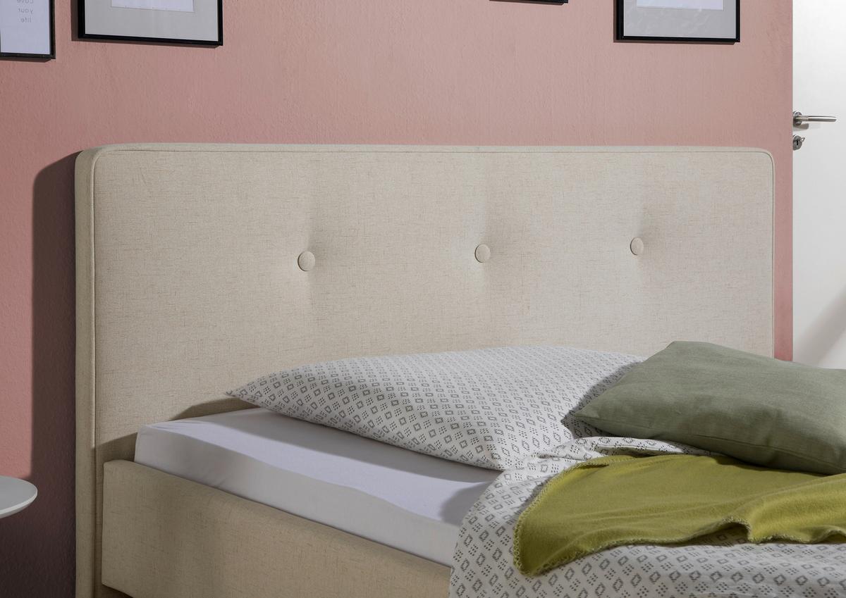 Polsterbett Slade Beige ca. 160x200 cm - Beige/Naturfarben, MODERN, Holz/Textil (160/200cm) - Livetastic