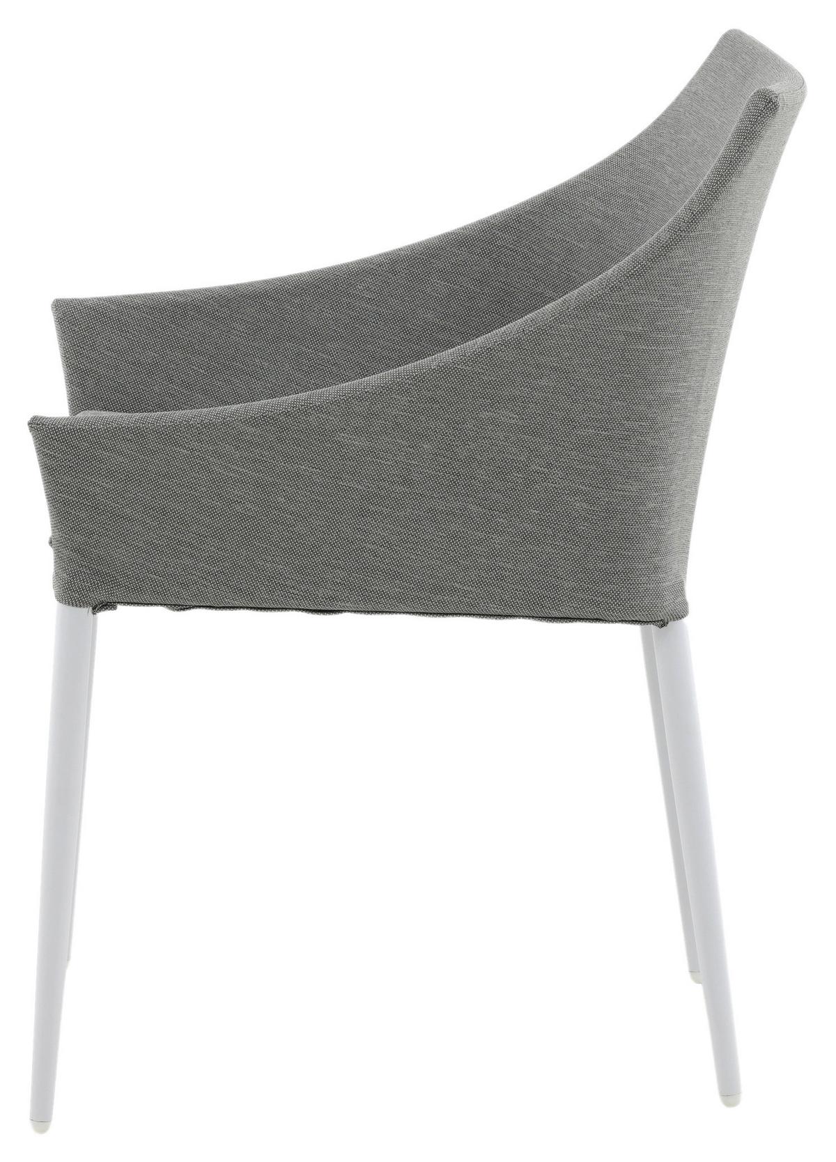 Gartenstuhl 2er-Set Spoga ca. 60x81x62 cm Grau/Weiß - Weiß/Grau, KONVENTIONELL, Textil/Metall (60/81/62cm) - Gardenson