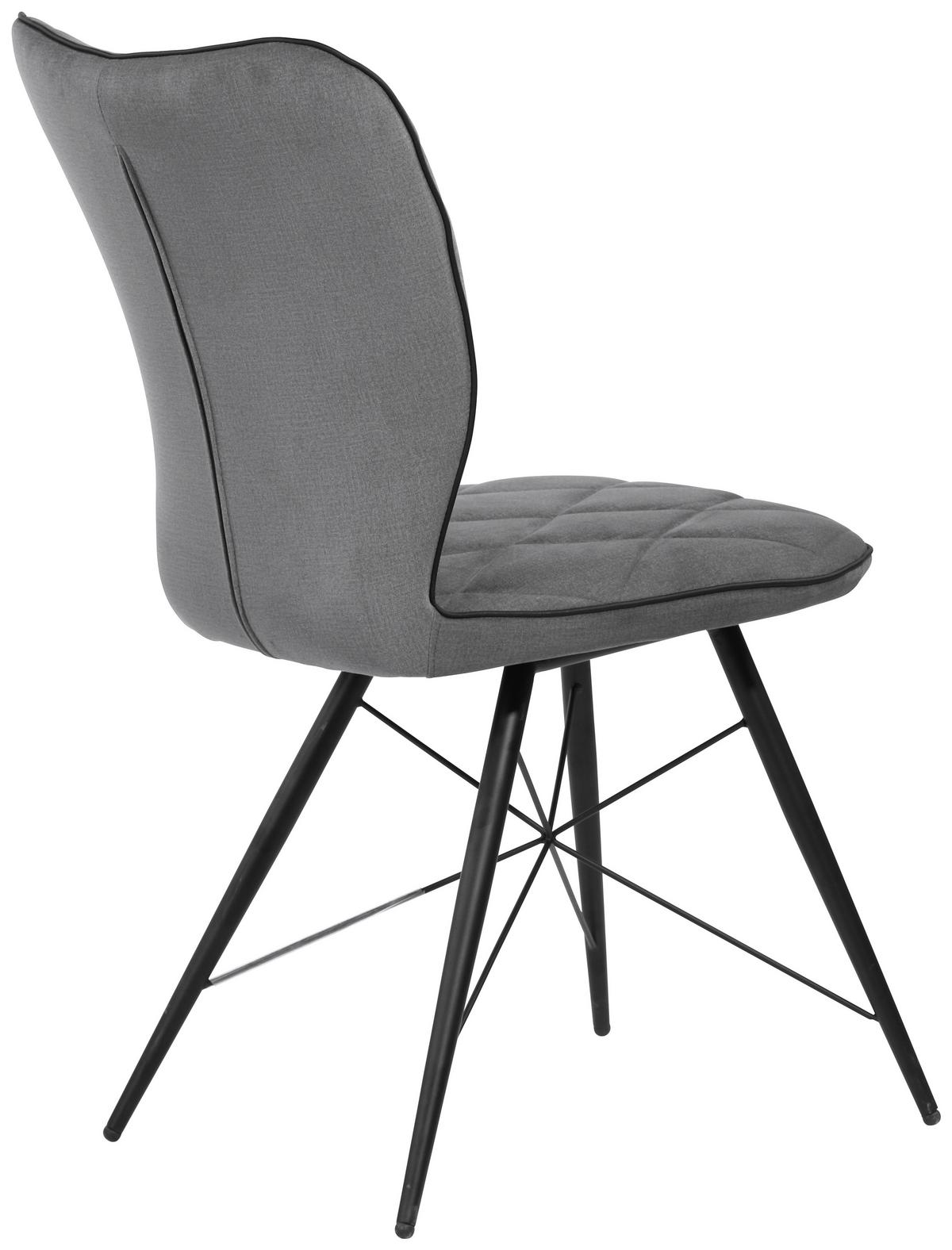 KRZESŁO CHRISTOPHER   -HOM IN- - czarny/szary, Design, metal/tkanina (48/89/62cm) - Hom`in