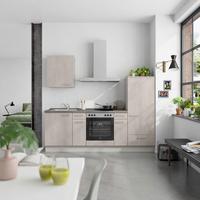 Küchenblock Riva Low m. Geräten Grau - Schieferfarben/Edelstahlfarben, MODERN, Holzwerkstoff/Metall (240cm) - Nobilia