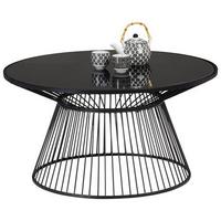 Couchtisch Raven in Schwarz Rund - Schwarz, MODERN, Glas/Metall (80/42cm) - Mömax