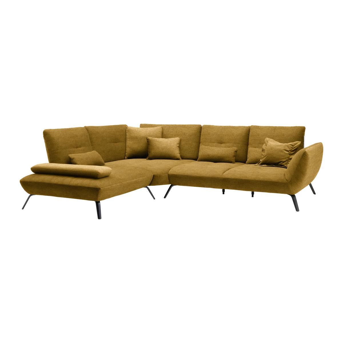 Wohnlandschaft Trendy Senfgelb - Senfgelb/Schwarz, MODERN, Holzwerkstoff/Textil (250/93/310cm) - Premium Living