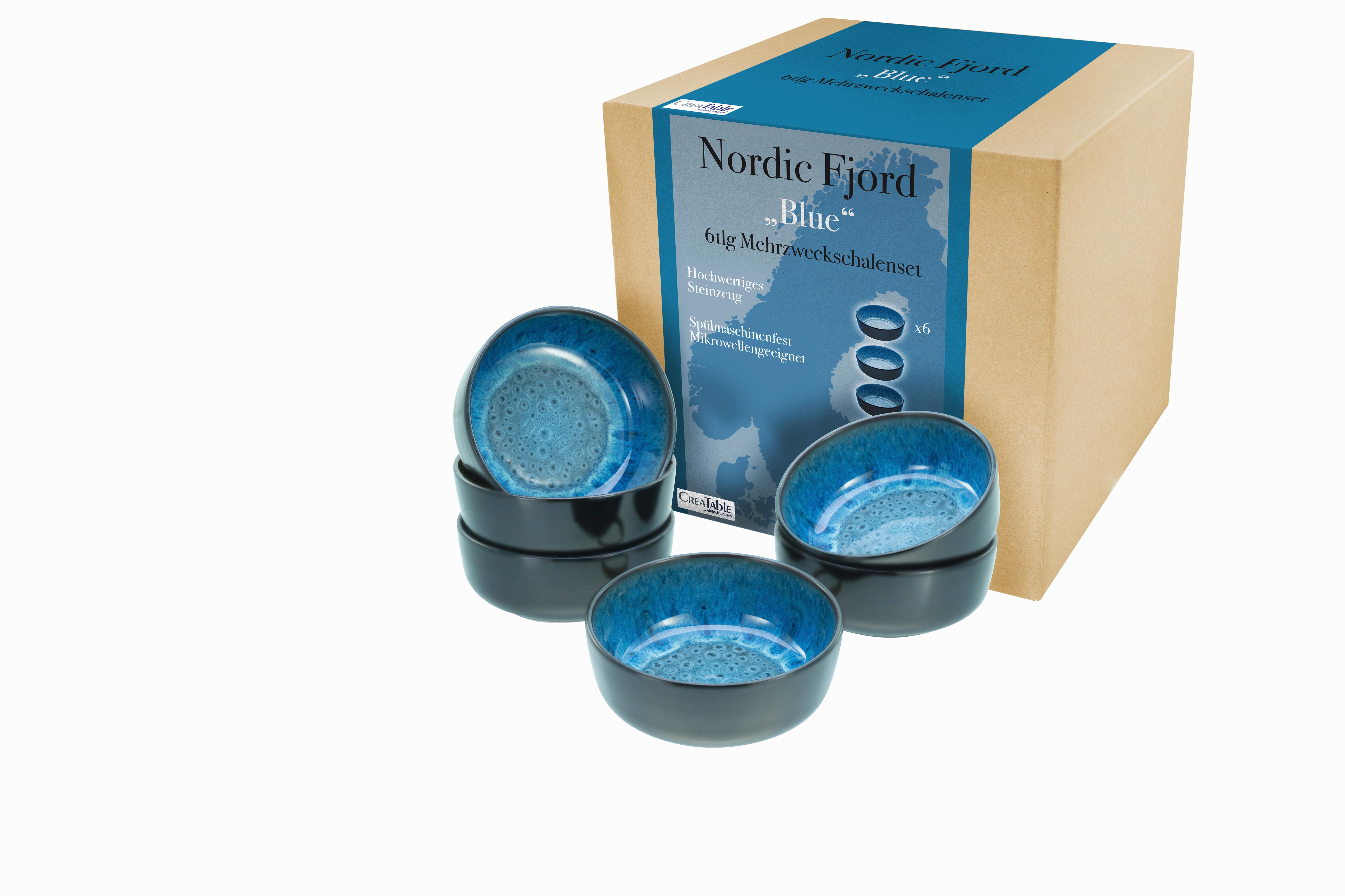 Set Skodelic Za Kosmiče Nordic Fjord Blue, 6-Delni - svetlo modra, Trend, keramika (15cm) - Creatable