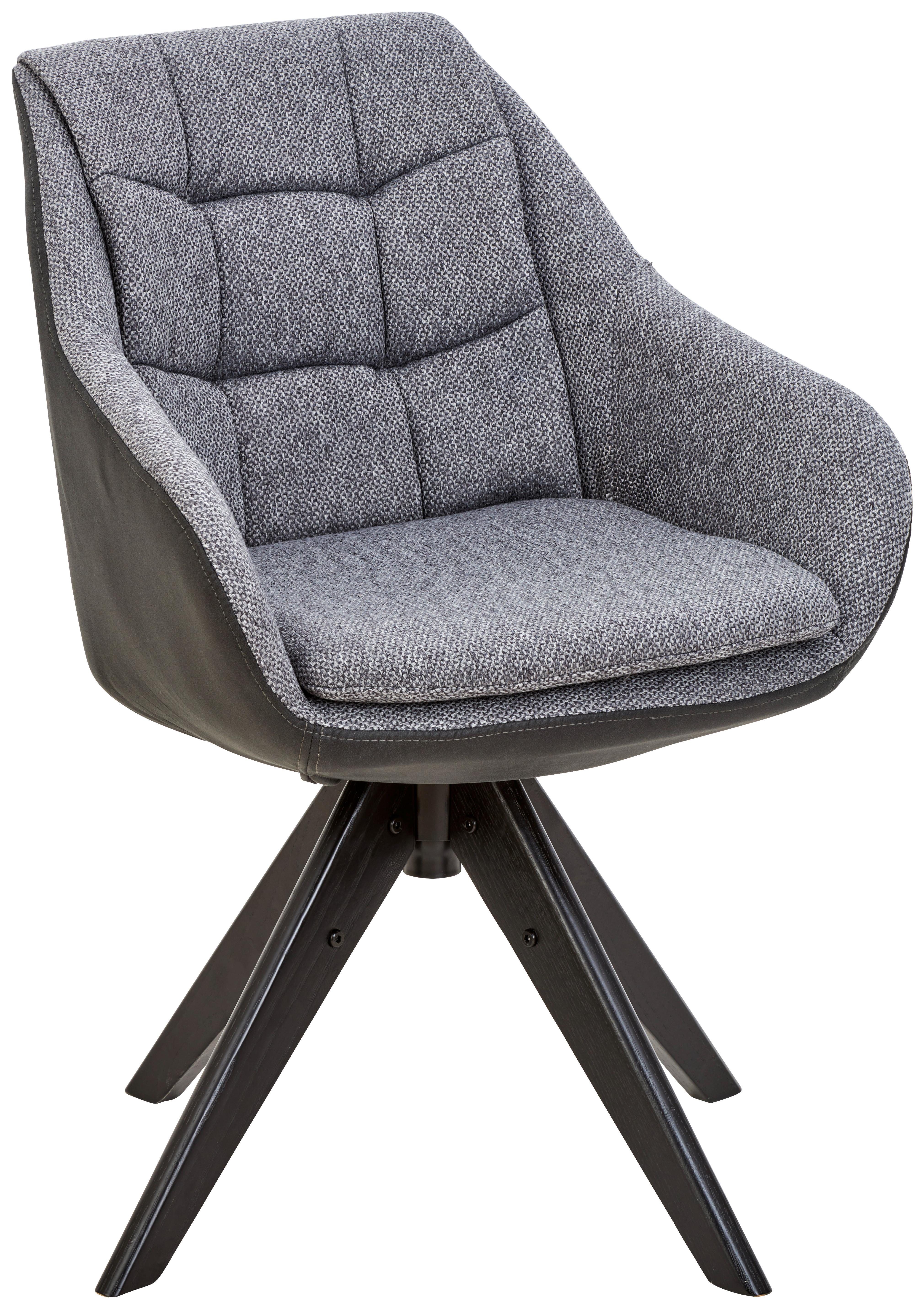 KRZESŁO Z PODŁOKIETNIKAMI FRESH - antracytowy/czarny, Konventionell, drewno/tkanina (57/83,5/60cm) - Landscape