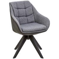 KRZESŁO Z PODŁOKIETNIKAMI FRESH - antracytowy/czarny, Konventionell, drewno/tkanina (57/83,5/60cm) - Landscape