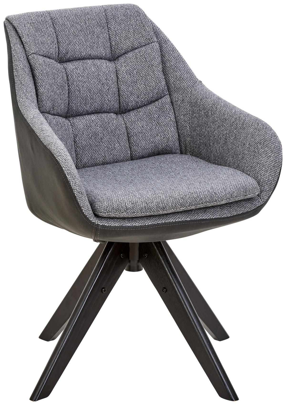 KRZESŁO Z PODŁOKIETNIKAMI FRESH - antracytowy/czarny, Konventionell, drewno/tkanina (57/83,5/60cm) - Landscape