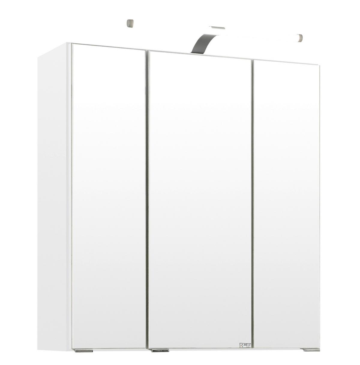 Badezimmer Cardiff ca. 60 cm Weiß mit LED - Weiß, Design, Holzwerkstoff (60cm) - Held